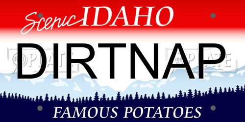 DIRTNAP Idaho License Plate