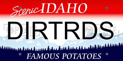 DIRTRDS Idaho License Plate