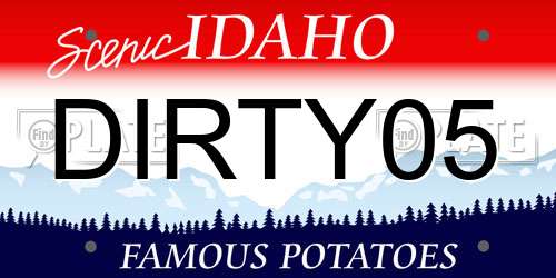 DIRTY05 Idaho License Plate