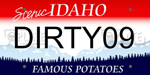 DIRTY09 Idaho License Plate