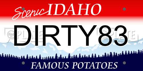DIRTY83 Idaho License Plate