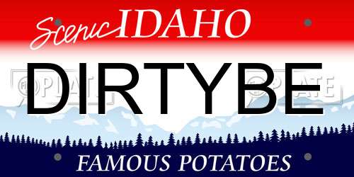 DIRTYBE Idaho License Plate