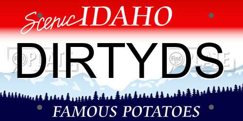 DIRTYDS Idaho License Plate
