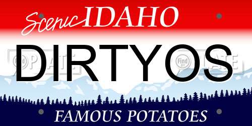 DIRTYOS Idaho License Plate