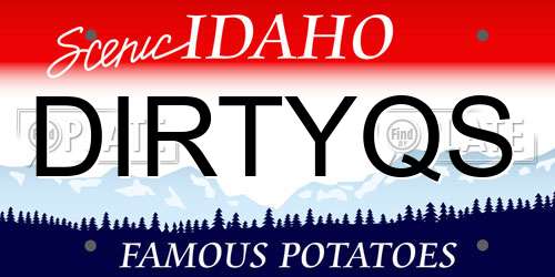 DIRTYQS Idaho License Plate