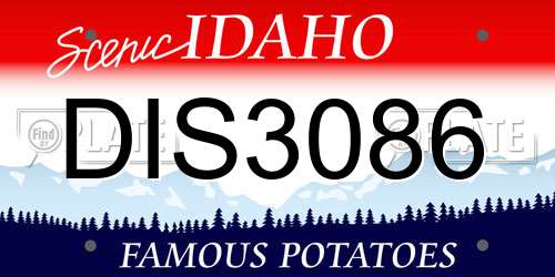 DIS3086 Idaho License Plate
