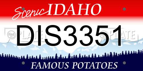 DIS3351 Idaho License Plate