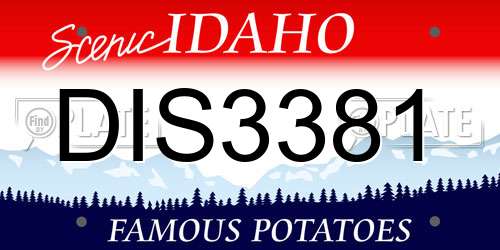DIS3381 Idaho License Plate