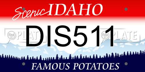 DIS511 Idaho License Plate