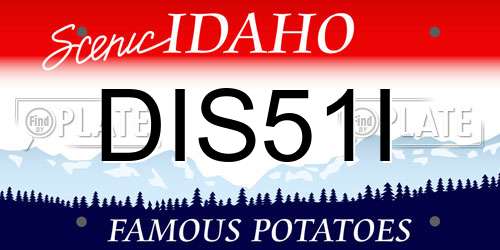 DIS51I Idaho License Plate