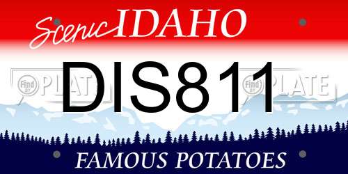 DIS811 Idaho License Plate