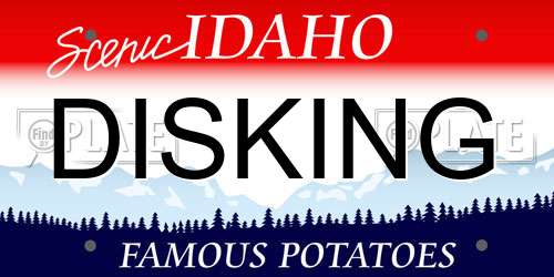 DISKING Idaho License Plate