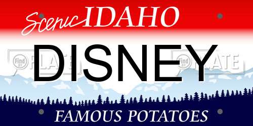 DISNEY Idaho License Plate