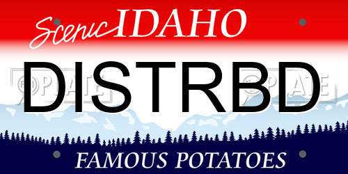 DISTRBD Idaho License Plate