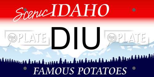 DIU Idaho License Plate