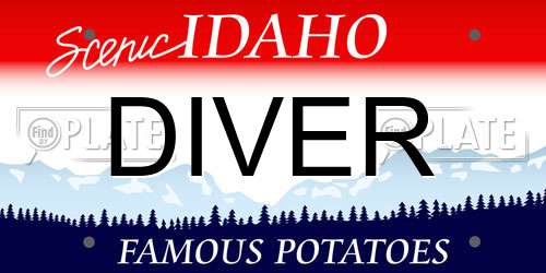 DIVER Idaho License Plate
