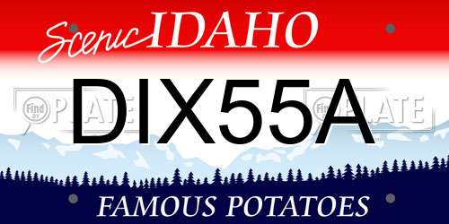 DIX55A Idaho License Plate