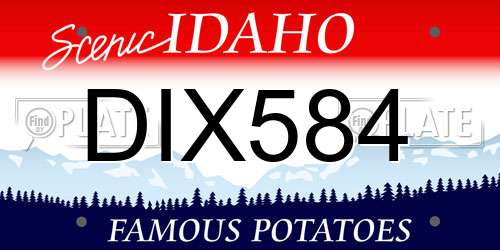 DIX584 Idaho License Plate