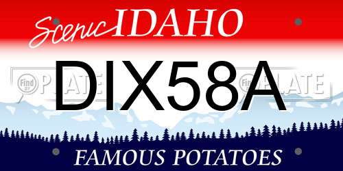 DIX58A Idaho License Plate