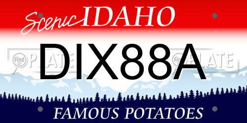 DIX88A Idaho License Plate