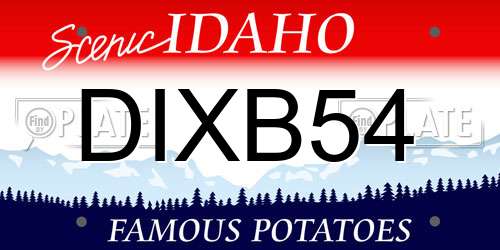 DIXB54 Idaho License Plate