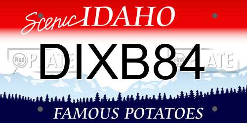 DIXB84 Idaho License Plate