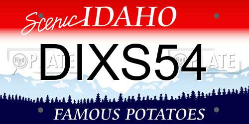 DIXS54 Idaho License Plate