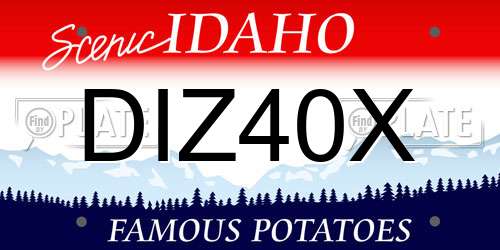 DIZ40X Idaho License Plate
