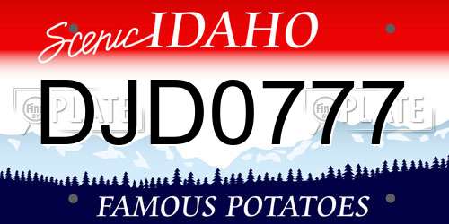 DJD0777 Idaho License Plate