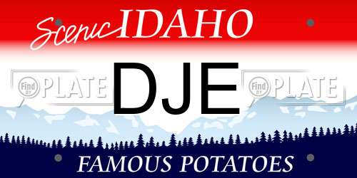 DJE Idaho License Plate