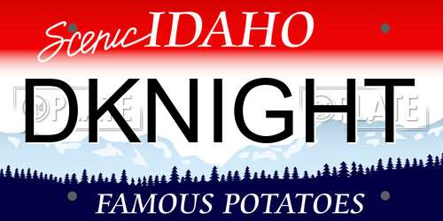 DKNIGHT Idaho License Plate
