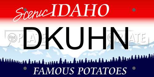 DKUHN Idaho License Plate