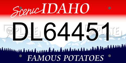 DL64451 Idaho License Plate