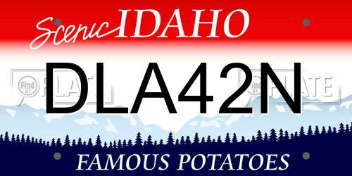 DLA42N Idaho License Plate