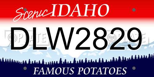 DLW2829 Idaho License Plate