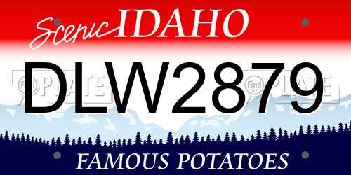 DLW2879 Idaho License Plate