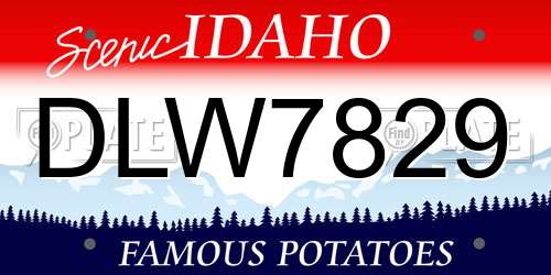 DLW7829 Idaho License Plate