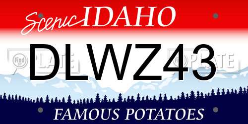 DLWZ43 Idaho License Plate