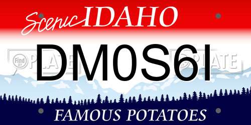 DM0S6I Idaho License Plate