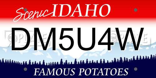 DM5U4W Idaho License Plate