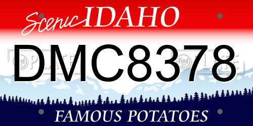 DMC8378 Idaho License Plate