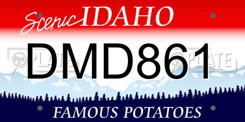 DMD861 Idaho License Plate