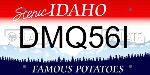 DMQ56I Idaho License Plate