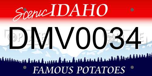 DMV0034 Idaho License Plate
