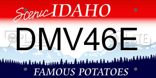 DMV46E Idaho License Plate
