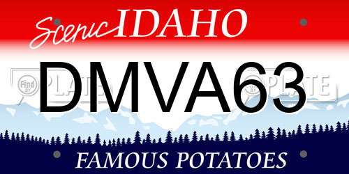DMVA63 Idaho License Plate