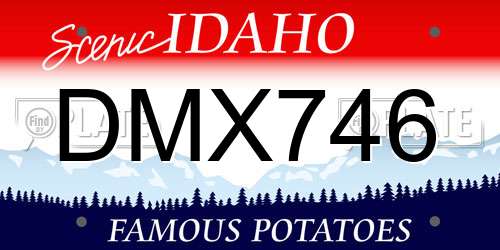DMX746 Idaho License Plate