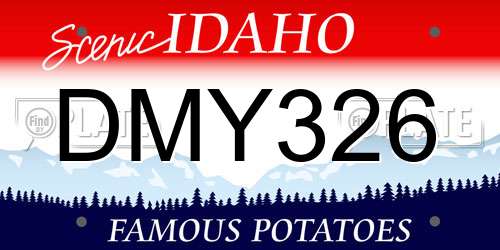 DMY326 Idaho License Plate