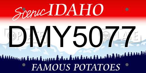 DMY5077 Idaho License Plate