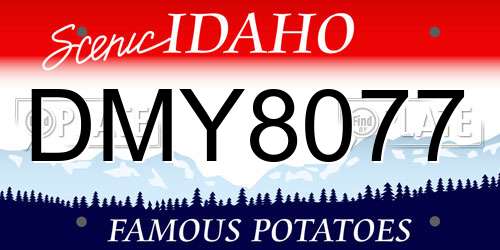 DMY8077 Idaho License Plate